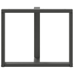 Matbordsben T-formade 2 st antracit 100x35x(72-73) cm stål
