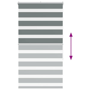 Rullgardin zebra mörkgrå 80x150 cm tyg bredd 75,9 cm polyester