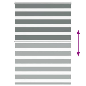 Rullgardin zebra mörkgrå 130x150 cm tyg bredd 125,9cm polyester