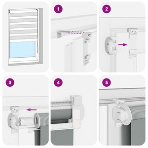 Rullgardin zebra mörkgrå 120x200 cm tyg bredd 115,9cm polyester