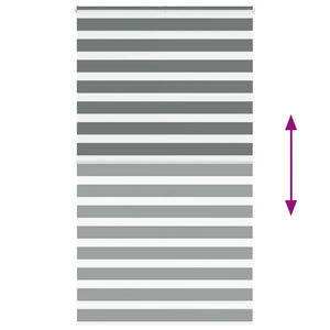 Rullgardin zebra mörkgrå 130x200 cm tyg bredd 125,9cm polyester
