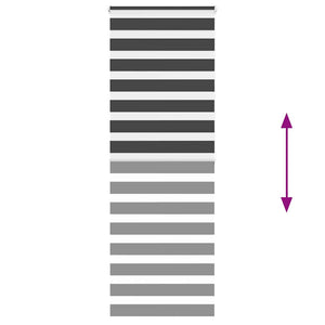 Rullgardin zebra svart 75x200 cm tyg bredd 70,9 cm polyester