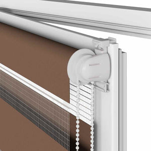 Rullgardin zebra brun 80x150 cm tyg bredd 75,9 cm polyester