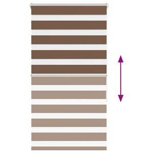 Rullgardin zebra brun 80x150 cm tyg bredd 75,9 cm polyester