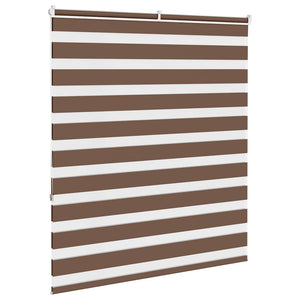 Rullgardin zebra brun 130x150 cm tyg bredd 125,9 cm polyester