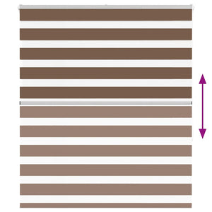Rullgardin zebra brun 130x150 cm tyg bredd 125,9 cm polyester