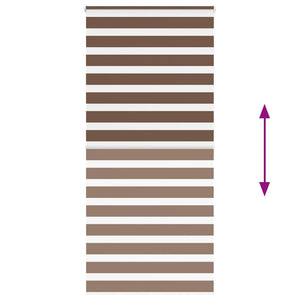 Rullgardin zebra brun 110x200 cm tyg bredd 105,9 cm polyester
