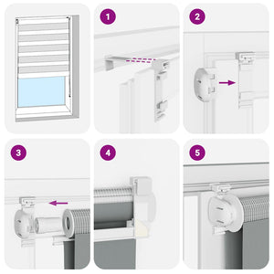 Rullgardin zebra 80x150 cm tyg bredd 75,9 cm polyester