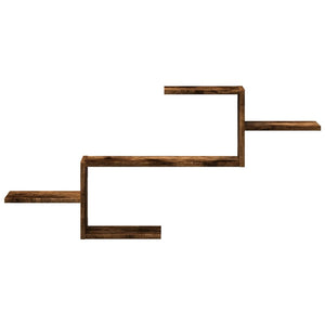 Vägghylla rökfärgad ek 104x15x49 cm konstruerat trä