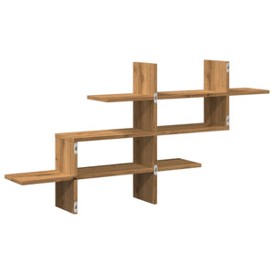 Vägghylla ek 124,5x18x60,5 cm konstruerat trä