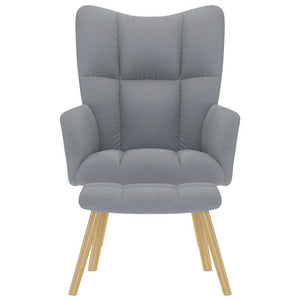 Vilstol med fotpall Ljusgrå tyg