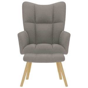Vilstol med fotpall taupe tyg