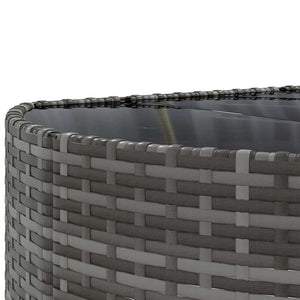 Loungegrupp för trädgården med dynor 6 delar grå konstrotting