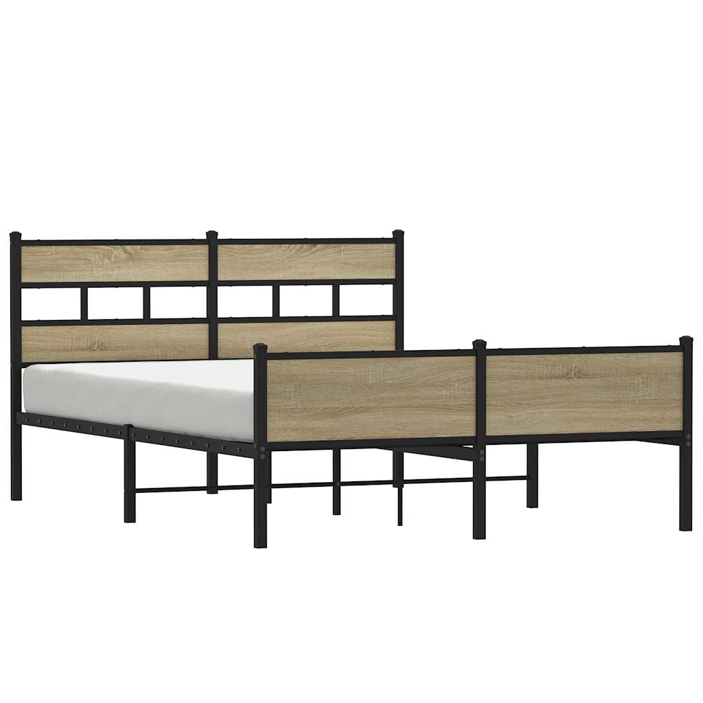 Sängram utan madrass metall sonoma-ek 160x200 cm