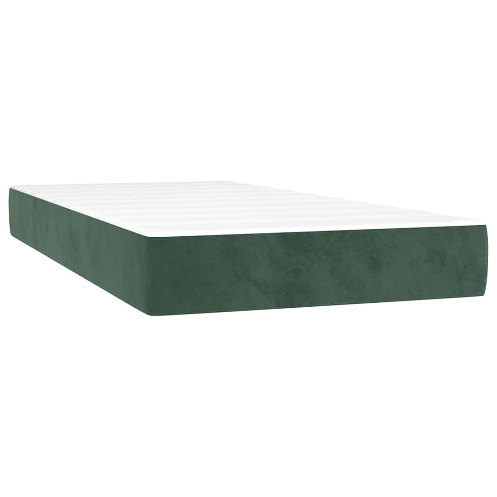 Pocketresårmadrass för barn medium mörkgrön 80x160 cm sammet