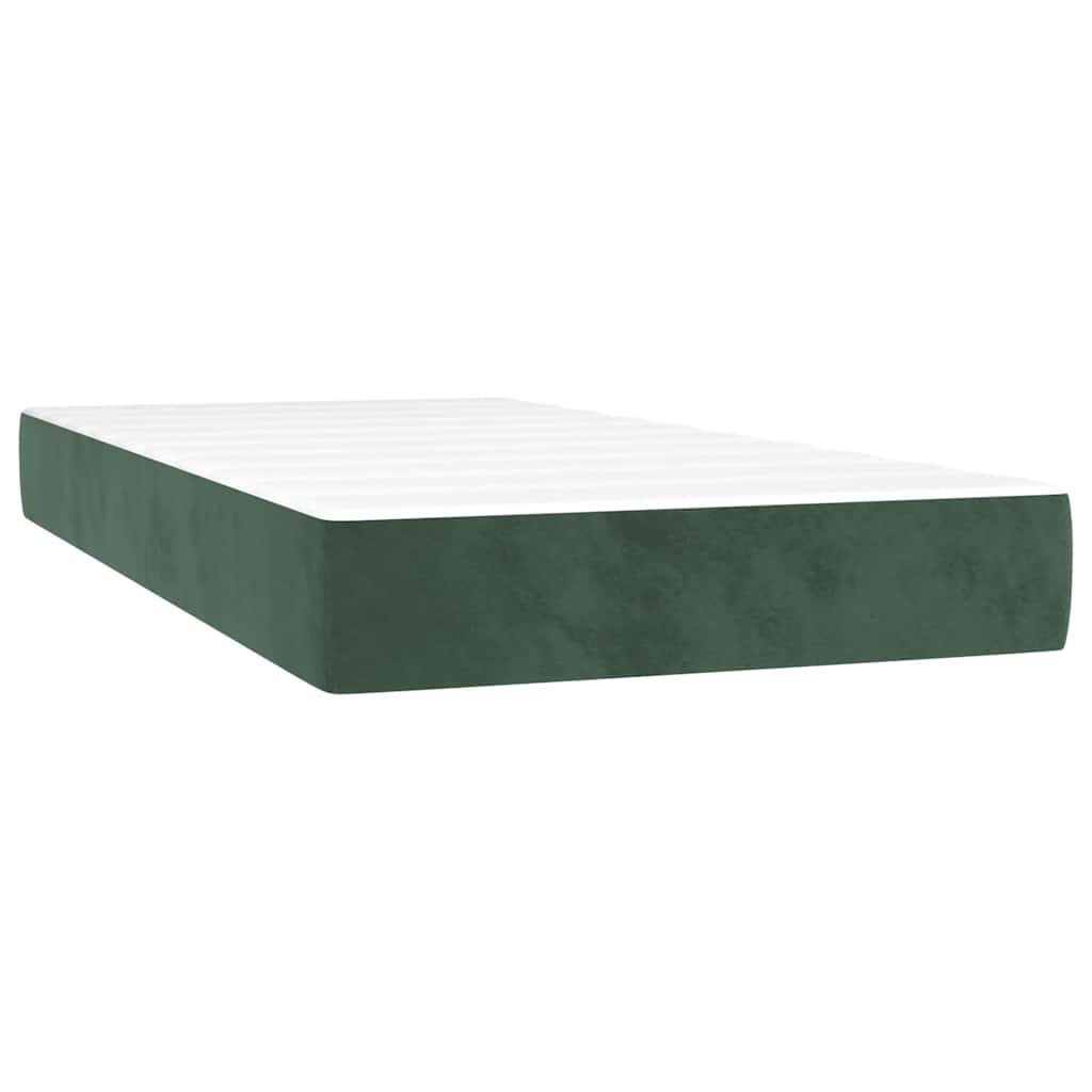 Pocketresårmadrass medium mörkgrön 90x210x20 cm sammet