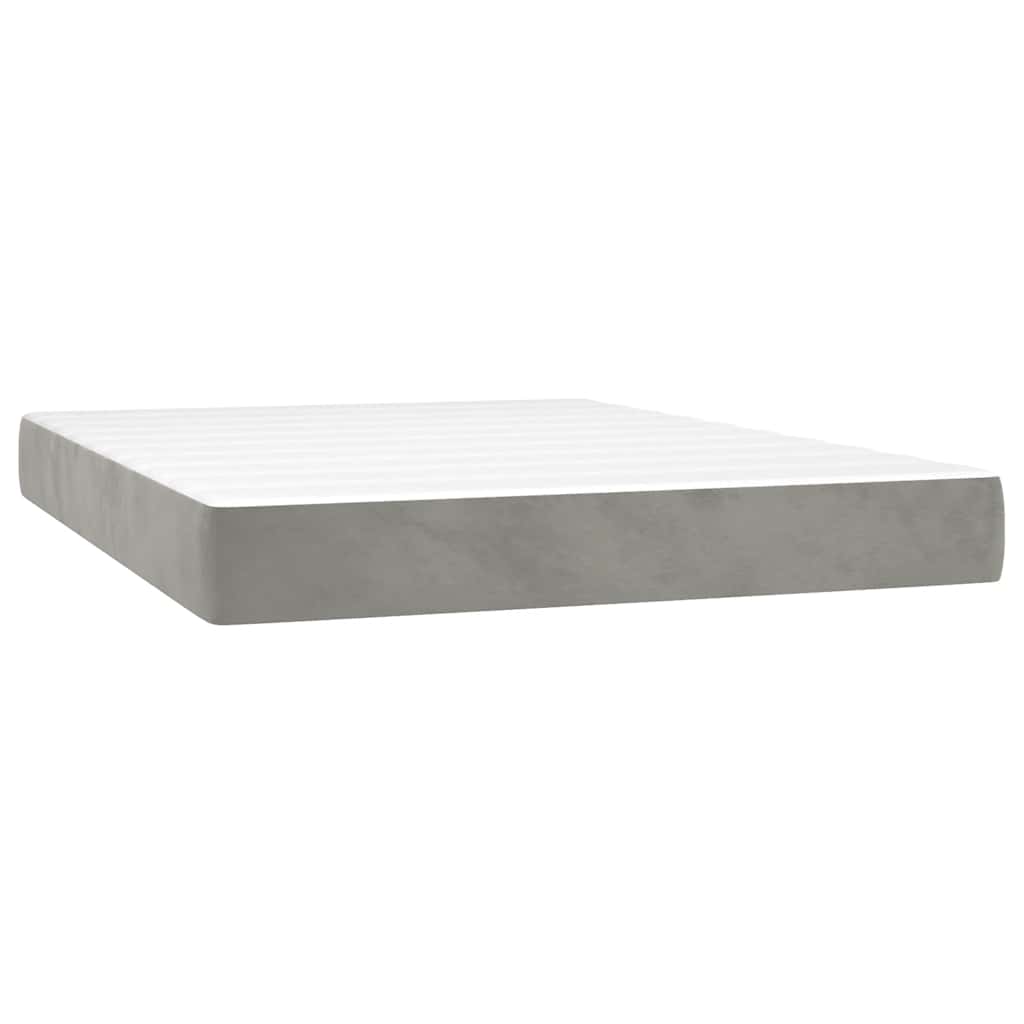 Pocketresårmadrass medium ljusgrå 140x210x20 cm sammet