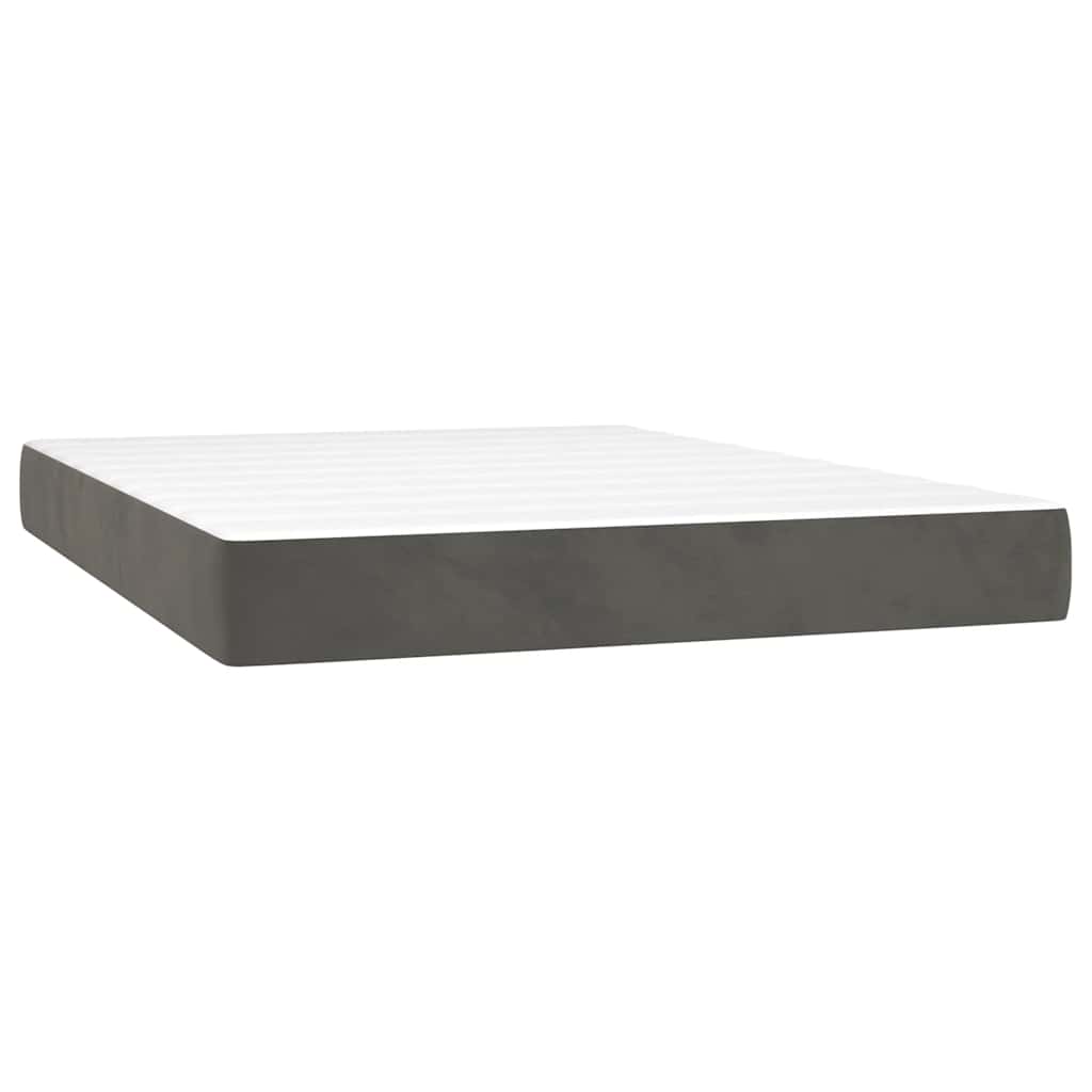 Pocketresårmadrass medium mörkgrå 140x210x20 cm sammet