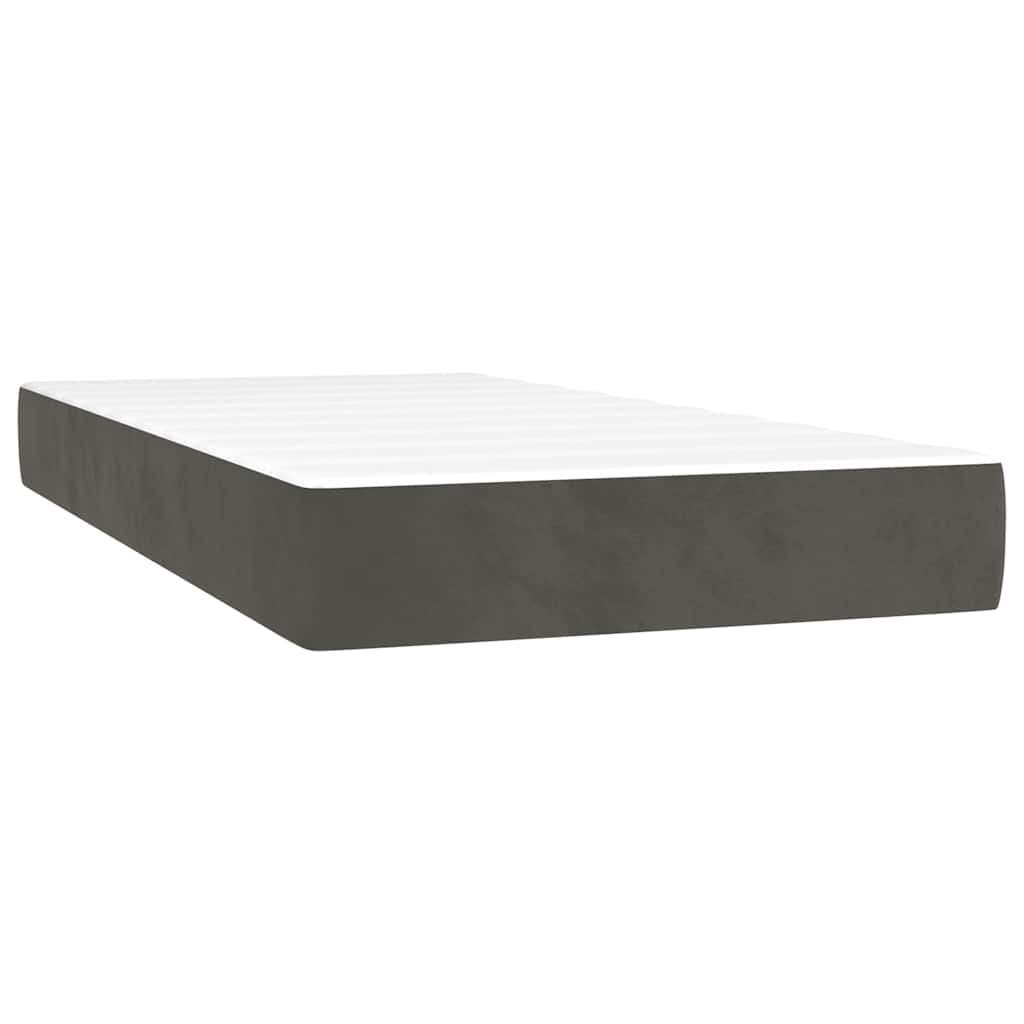 Pocketresårmadrass medium mörkgrå 80x220x20 cm sammet