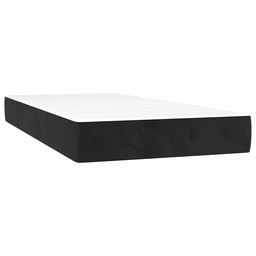 Pocketresårmadrass medium svart 80x220x20 cm sammet