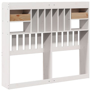 Huvudgavel med förvaring vit 135 cm massiv furu