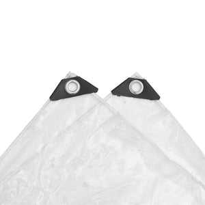 Genomskinlig presenning med öljetter 3x3 m PVC