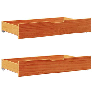 Sängram utan madrass vaxbrun 200x200 cm massiv furu