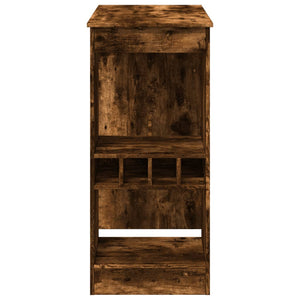 Barbord m. hyllor rökfärgad ek 90x47,5x103,5 cm konstruerat trä