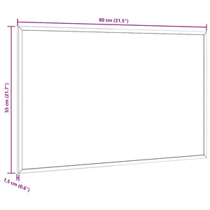Magnetisk whiteboardtavla med massiv fururam 80x55 cm