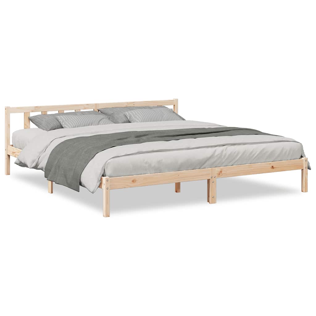 Sängram utan madrass extra lång 200x210 cm massiv furu