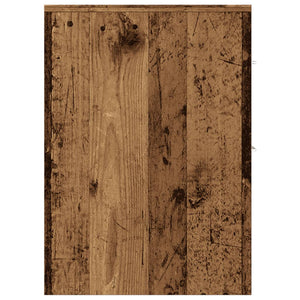 Smalt badrumsskåp med hjul åldrat trä konstruerat trä