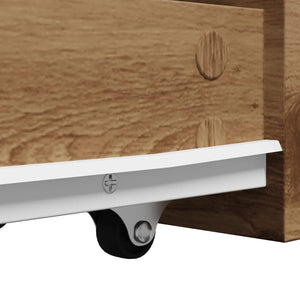 Smalt badrumsskåp med hjul ek konstruerat trä