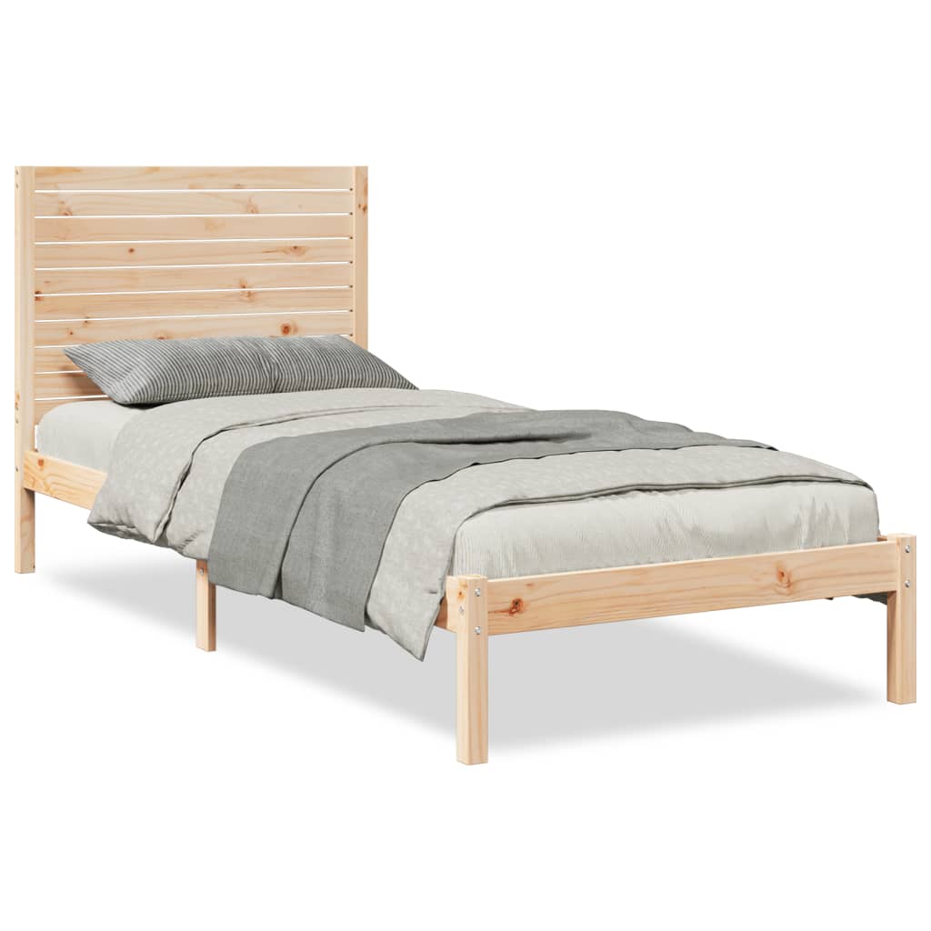 Sängram utan madrass extra lång 90x220 cm massivt trä