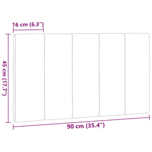 Headboard Cushion "Hanko" Light Grey 90 cm Fabric