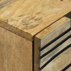 Skänksats 2 pcs Naturfärg 60 x 33,5 x 75 cm Massivt mangoträ