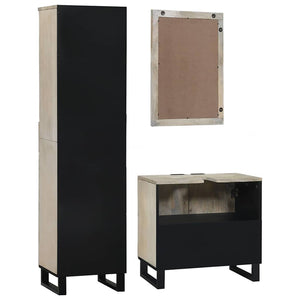 Badrumsmöbelset med låda med hylla 3 pcs Vit Konstruerat trä