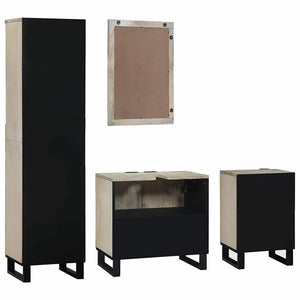 Badrumsmöbelset med låda 4 pcs Valnöt Brun Konstruerat trä