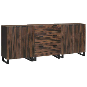 Badrumsmöbelset med låda med hylla 3 pcs Brun Konstruerat trä