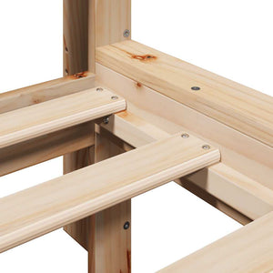 Säng med bokhylla utan madrass 90x190cm massiv furu