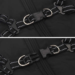 Hundtäcke med sele vattentät reflex svart L68