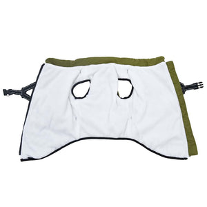 Hundtäcke med sele vattentät reflex armégrön L48