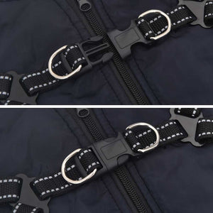 Hundtäcke med sele vattentät reflex marinblå L28