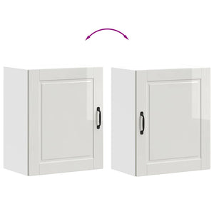 Väggskåp för kök 2 delar Porto högglans vit konstruerat trä