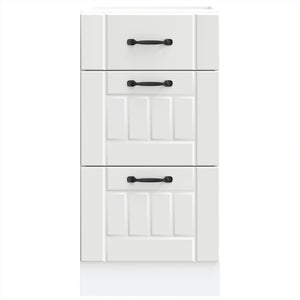 Basskåp för kök Lucca vit konstruerat trä