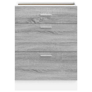 Bänkskåp för kök “Lyon” grå sonoma konstruerat trä