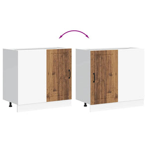 Köksskåp nedre Lucca åldrat trä konstruerat trä