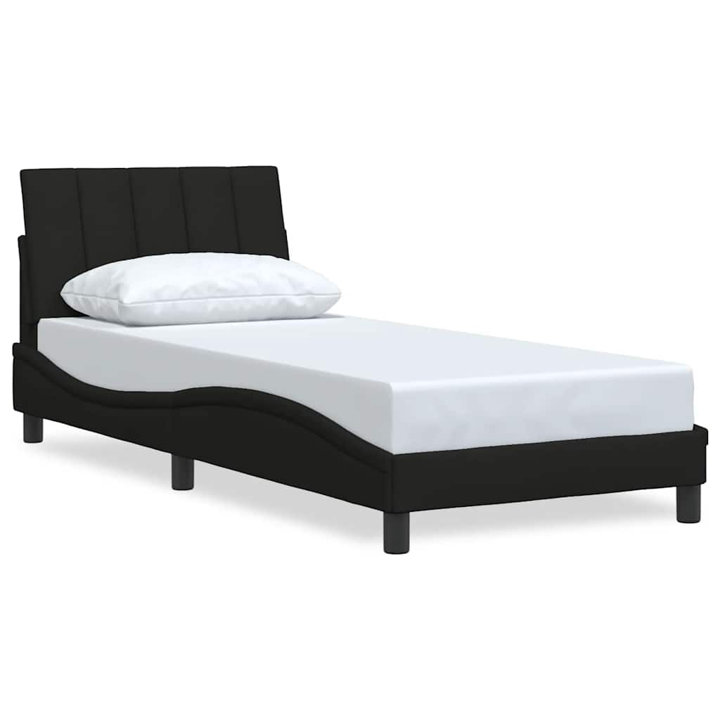 Bed Frame without Mattress "Hanko" Black 80x200 cm Fabric