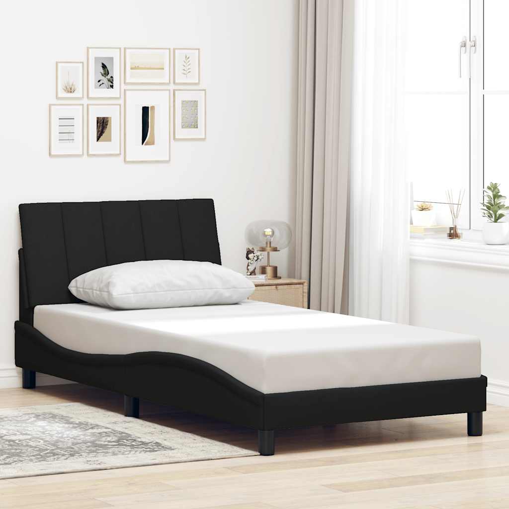 Bed Frame without Mattress "Hanko" Black 100x200 cm Fabric