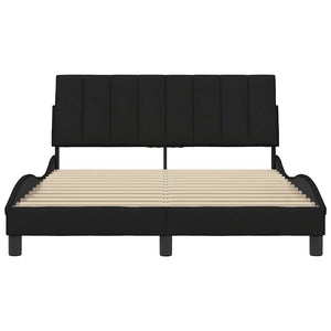 Bed Frame without Mattress "Hanko" Black 120x200 cm Fabric