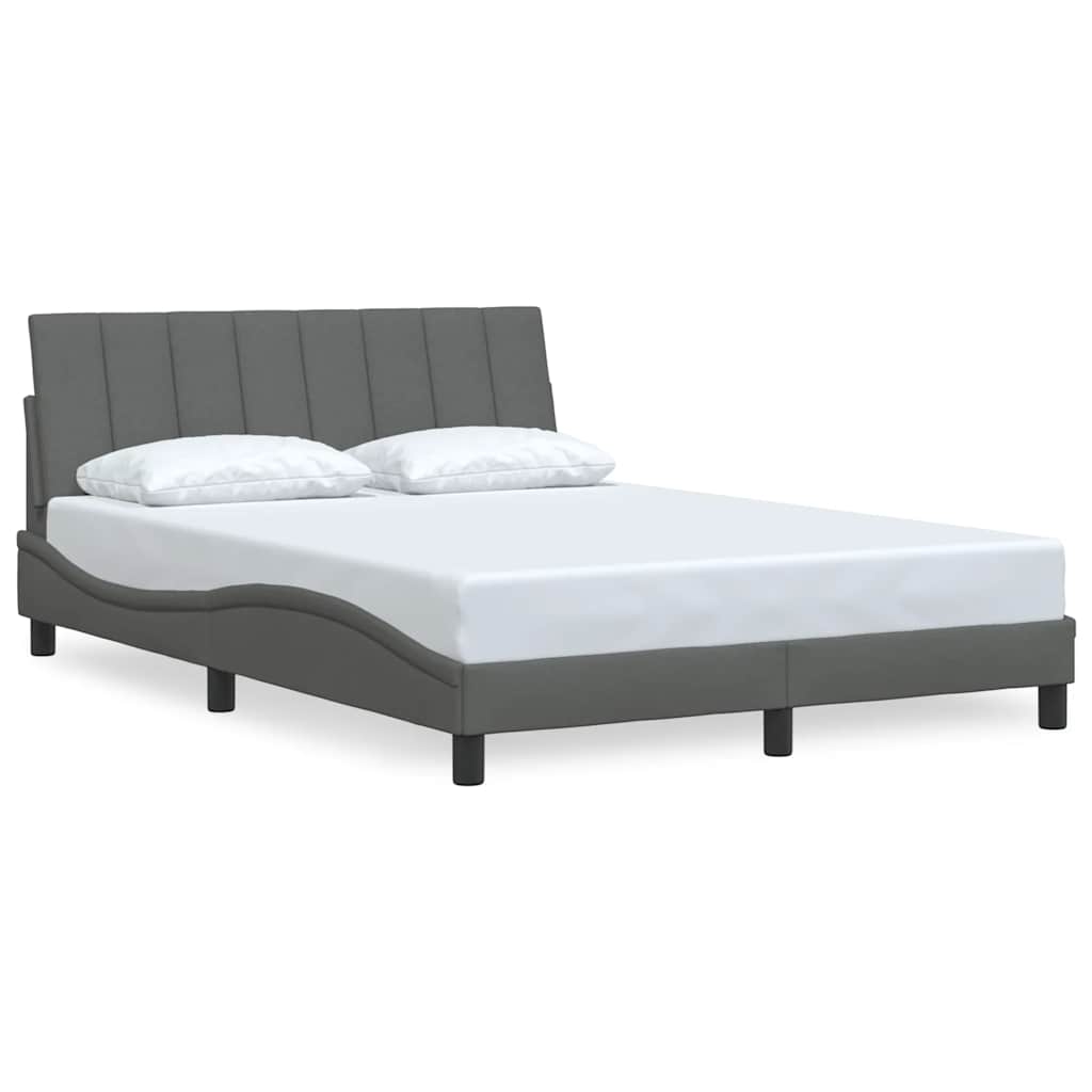 Bed Frame without Mattress "Hanko" Dark Grey 140x190 cm Fabric